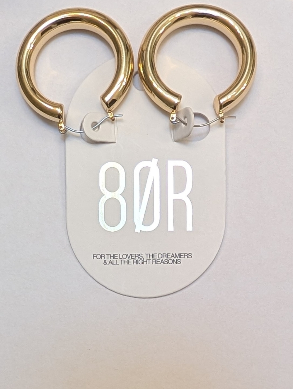 8 Other Reasons Gold Tone Tube Hoop Earrings - Picture 2 of 5